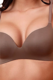 BELLAGIO Deep Plunge Bra with Light Padding, Seamless Finish, and Sleek Contour BB2215-CHOCO-CP301