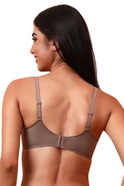 BELLAGIO Deep Plunge Bra with Light Padding, Seamless Finish, and Sleek Contour BB2215-CHOCO-CP301