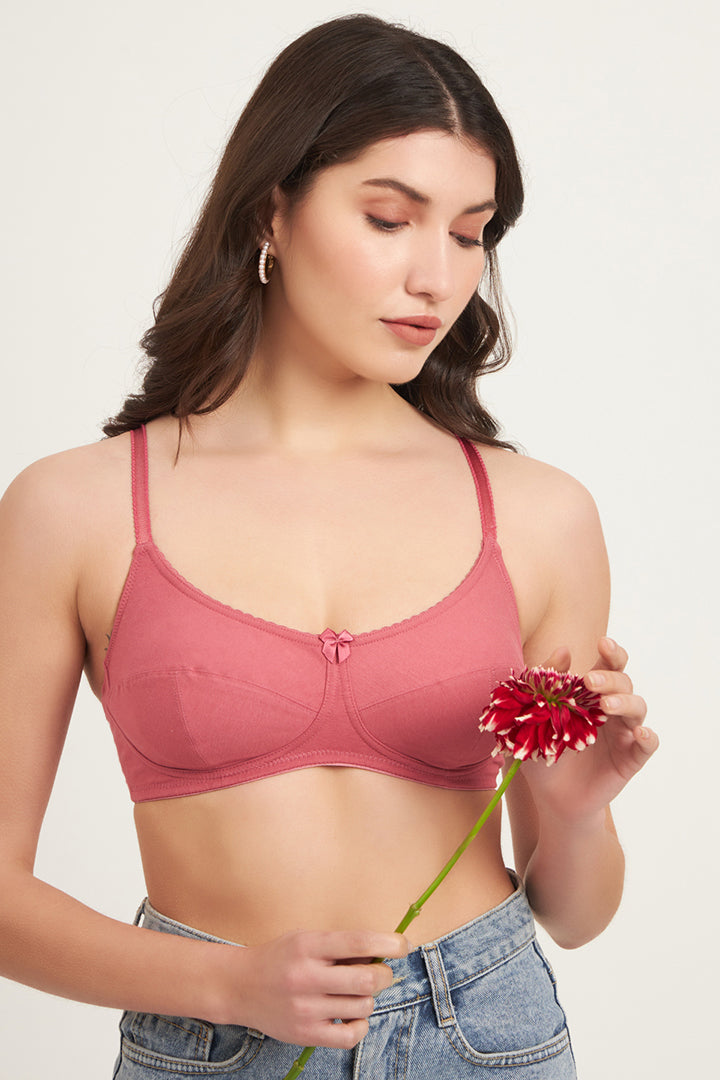 JOCKEY BRA-1615 Wirefree Non Padded Super Combed Cotton Elastane Stretch Full Coverage Everyday Bra with Soft Adjustable Straps