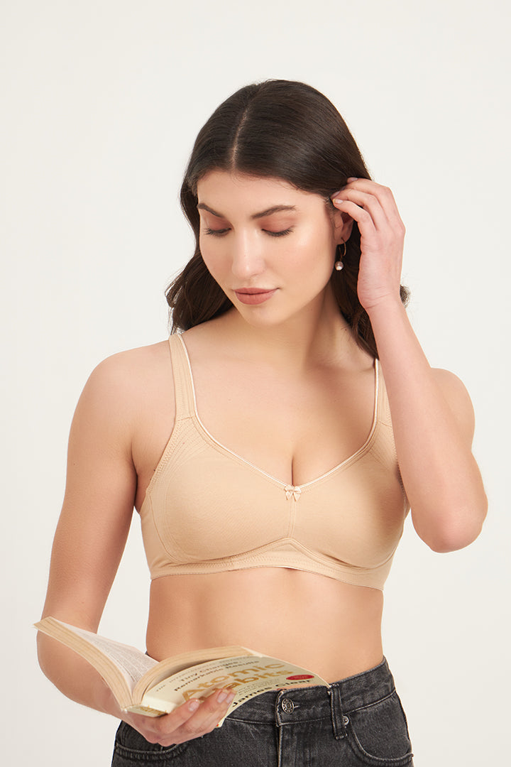 JOCKEY BRA-1250 Wirefree Non Padded Plus Size Super Combed Cotton Elastane Stretch Full Coverage Everyday Bra with Contoured Shaper Panel and Adjustable Straps