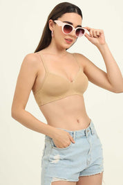 AMANTE BRA10202/2 Cotton Casual Lightly Padded Non-Wired Full Coverage T-Shirt Bra