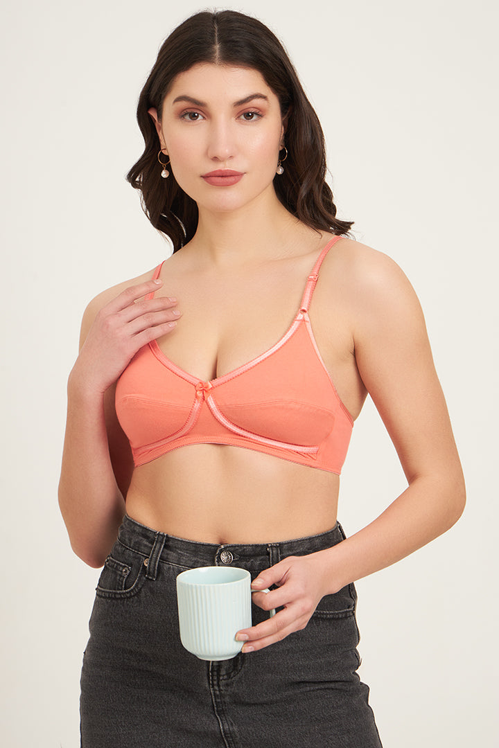 JOCKEY BRA-1242 Wirefree Non Padded Super Combed Cotton Elastane Stretch Medium Coverage Cross Over Everyday Bra