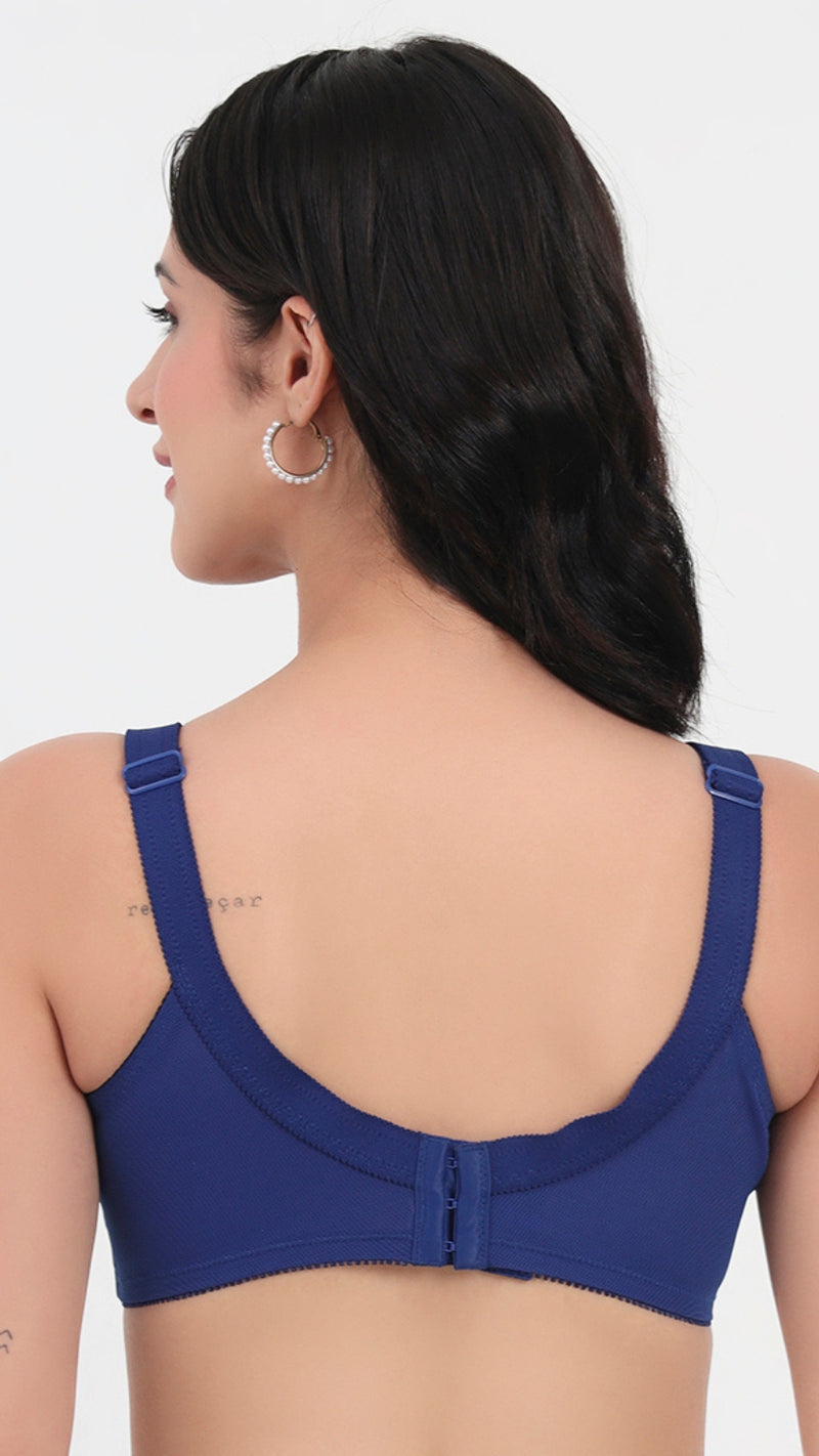 Triumph Navy Blue Wireless Full Coverage Big Cup Support Bra