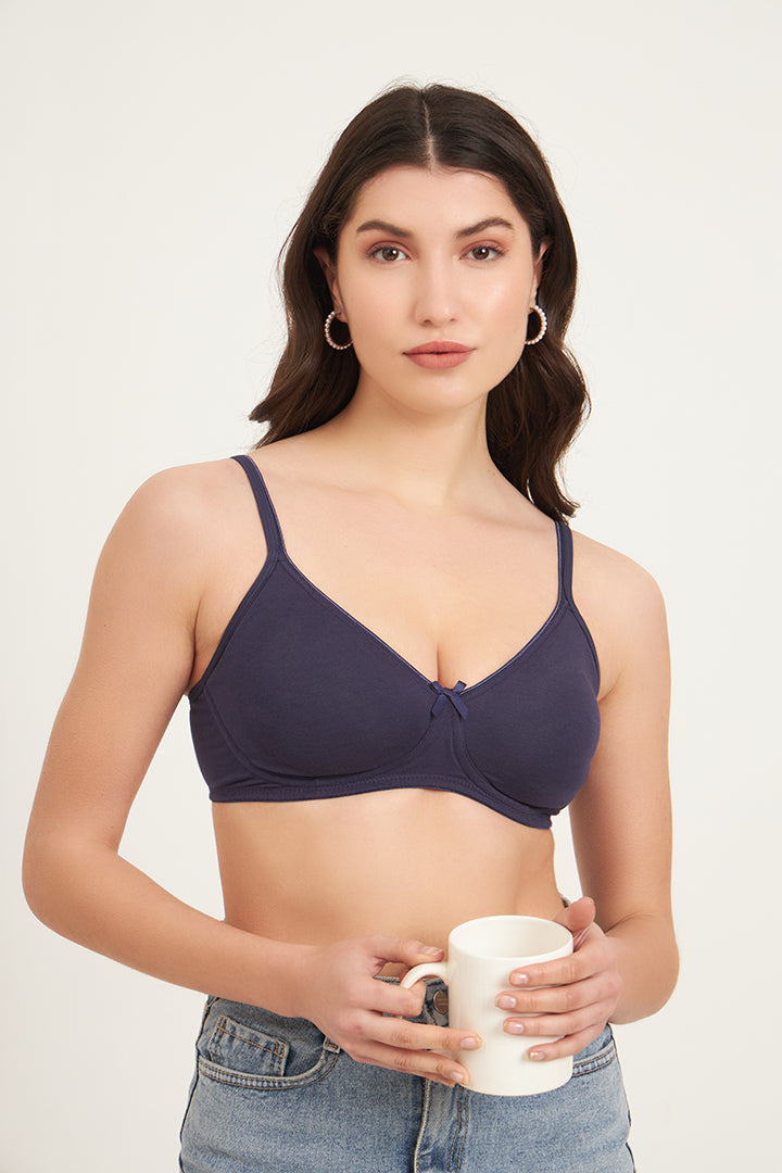 JOCKEY BRA-1722 Wirefree Non Padded Super Combed Cotton Elastane Stretch Medium Coverage Everyday Bra with Concealed Shaper Panel