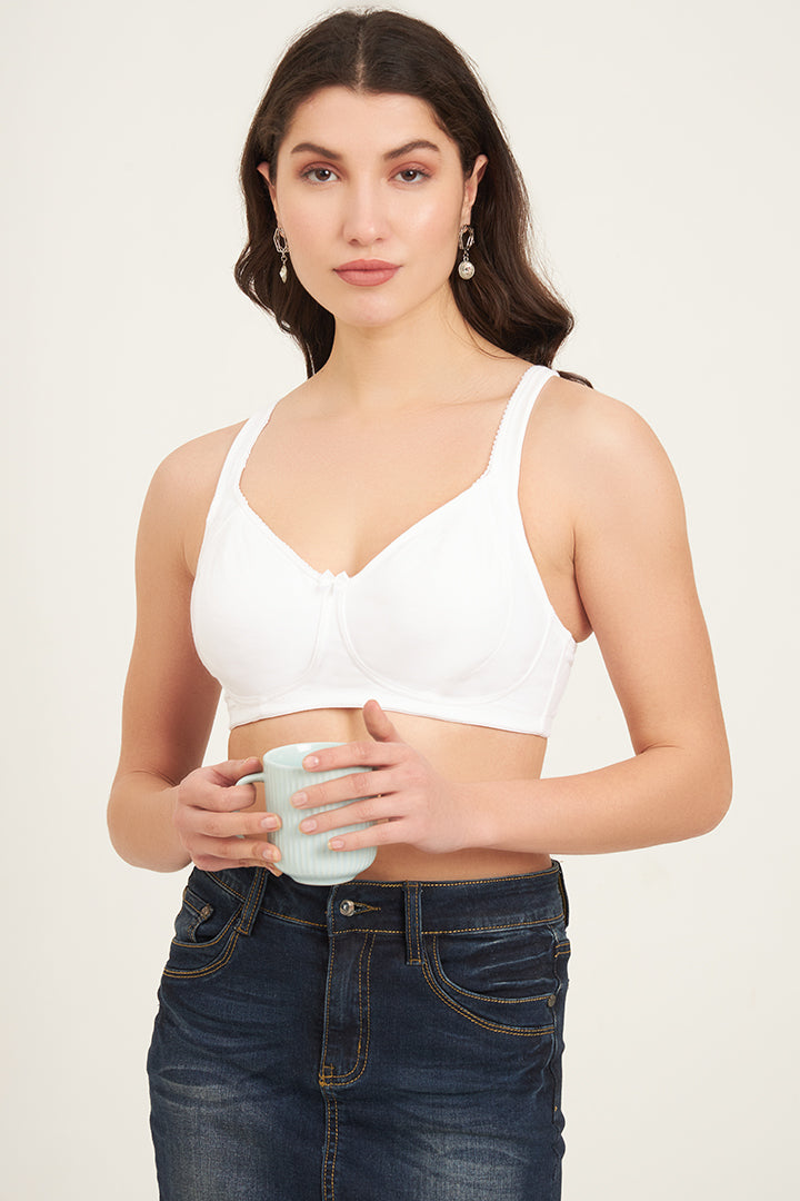 JOCKEY BRA-ES24 Wirefree Non Padded Super Combed Cotton Elastane Stretch Full Coverage Plus Size Bra Plush Lining Cup