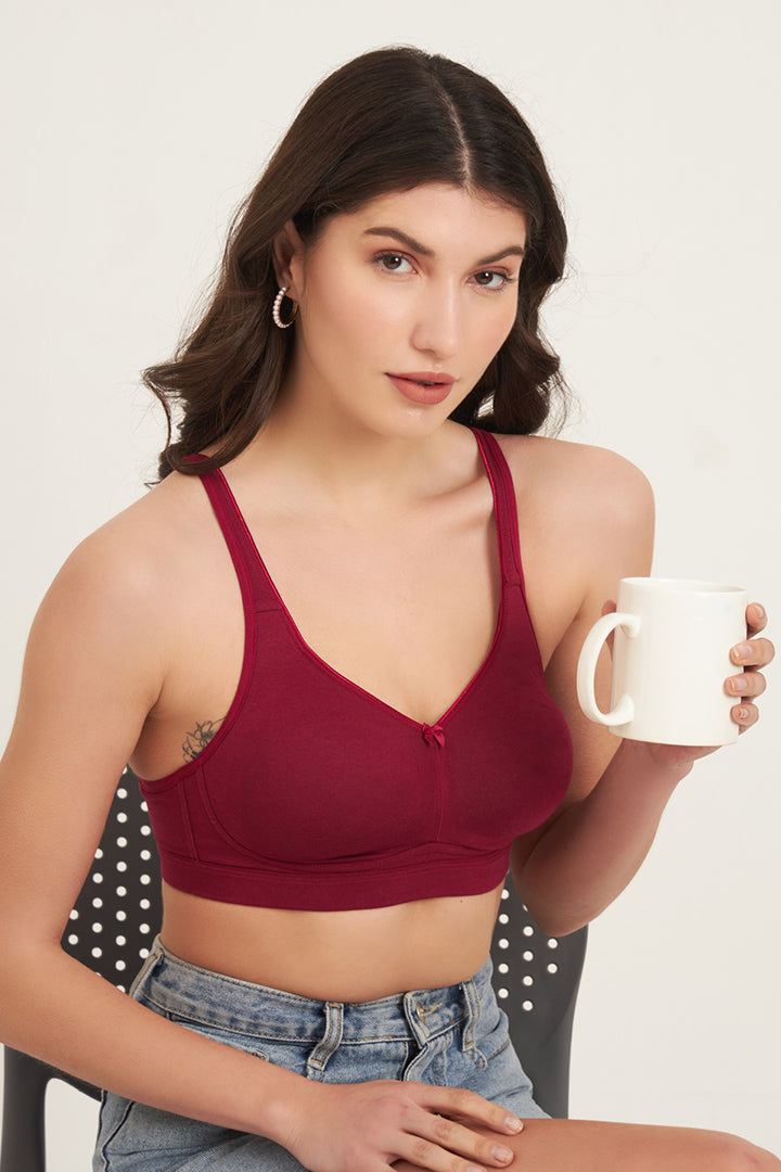 JOCKEY BRA-FE41 Wirefree Non Padded Plus Size Super Combed Cotton Elastane Stretch Full Coverage Everyday Bra with Concealed Shaper Panel