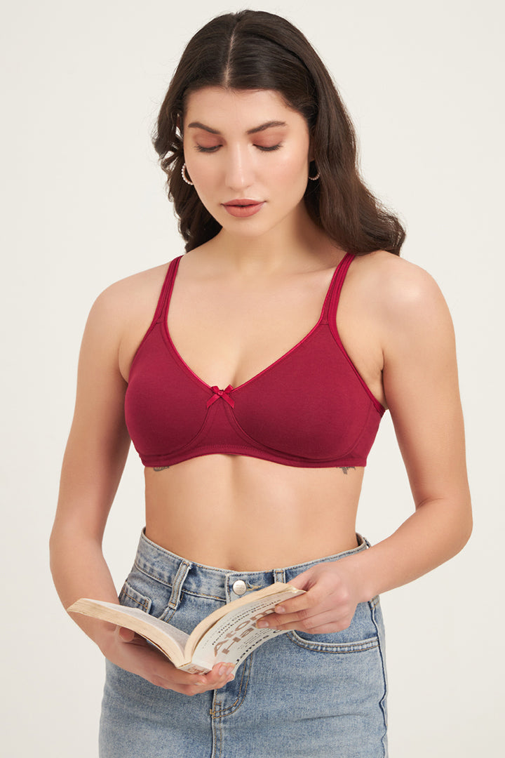 JOCKEY BRA-1722 Wirefree Non Padded Super Combed Cotton Elastane Stretch Medium Coverage Everyday Bra with Concealed Shaper Panel