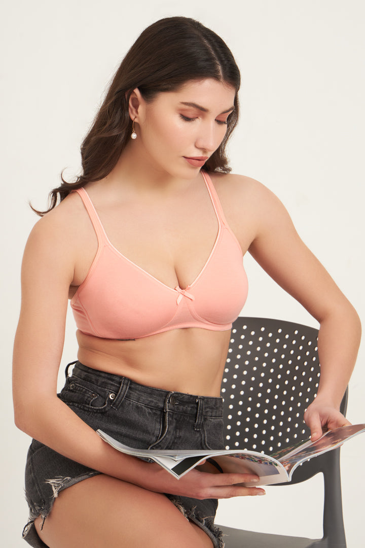 JOCKEY BRA-1722 Wirefree Non Padded Super Combed Cotton Elastane Stretch Medium Coverage Everyday Bra with Concealed Shaper Panel