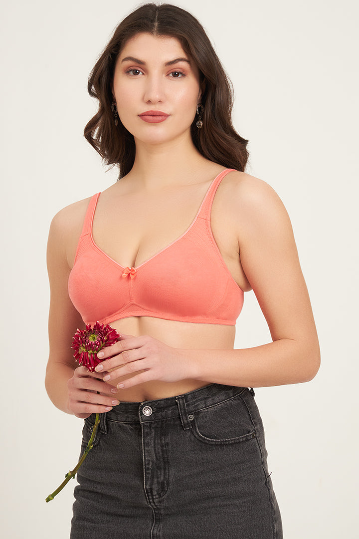 JOCKEY BRA-1250 Wirefree Non Padded Plus Size Super Combed Cotton Elastane Stretch Full Coverage Everyday Bra with Contoured Shaper Panel and Adjustable Straps