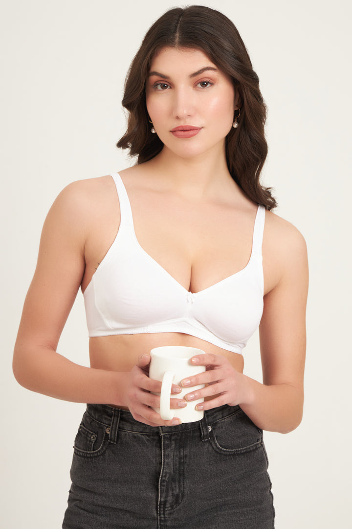 JOCKEY BRA-1250 Wirefree Non Padded Plus Size Super Combed Cotton Elastane Stretch Full Coverage Everyday Bra with Contoured Shaper Panel and Adjustable Straps