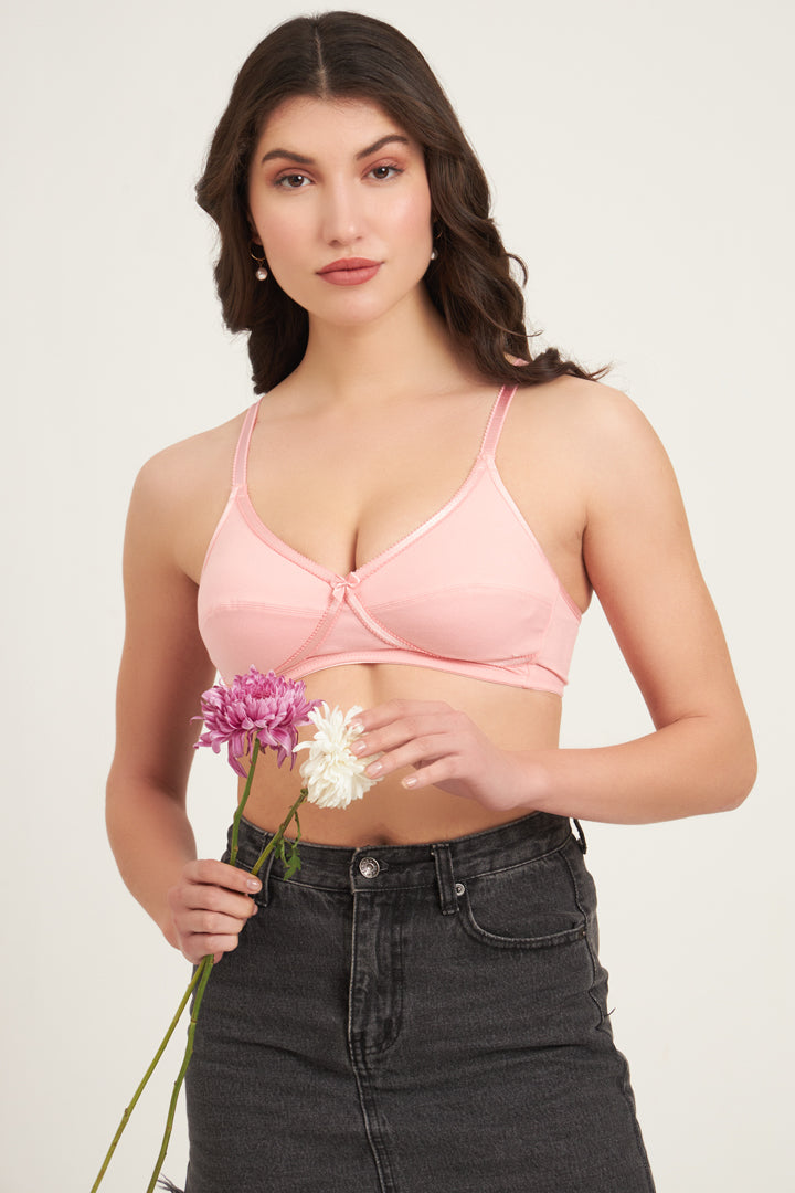 JOCKEY BRA-1242 Wirefree Non Padded Super Combed Cotton Elastane Stretch Medium Coverage Cross Over Everyday Bra