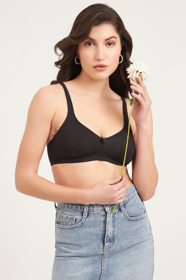 JOCKEY BRA-1250 Wirefree Non Padded Plus Size Super Combed Cotton Elastane Stretch Full Coverage Everyday Bra with Contoured Shaper Panel and Adjustable Straps