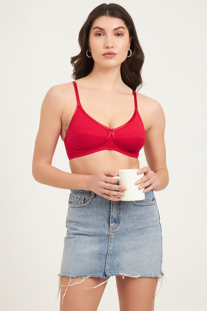 JOCKEY BRA-1242 Wirefree Non Padded Super Combed Cotton Elastane Stretch Medium Coverage Cross Over Everyday Bra