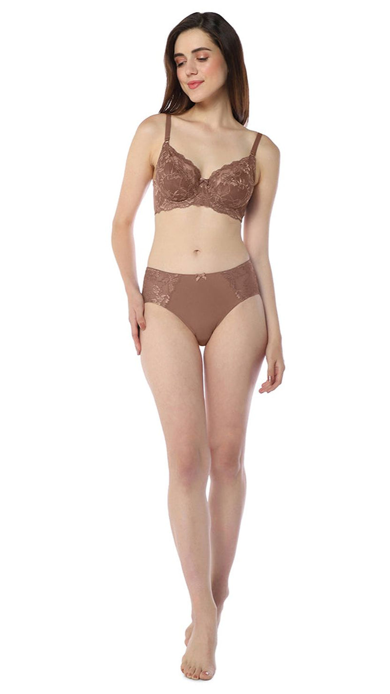Amante Lace Mesh-Lined Wired Lace Bra