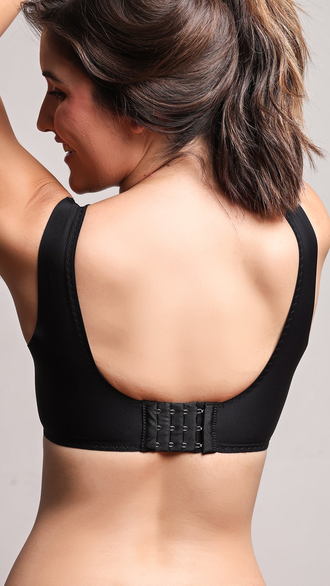 Black Lace Push-Up Bra I Wirefree Wide-Strap