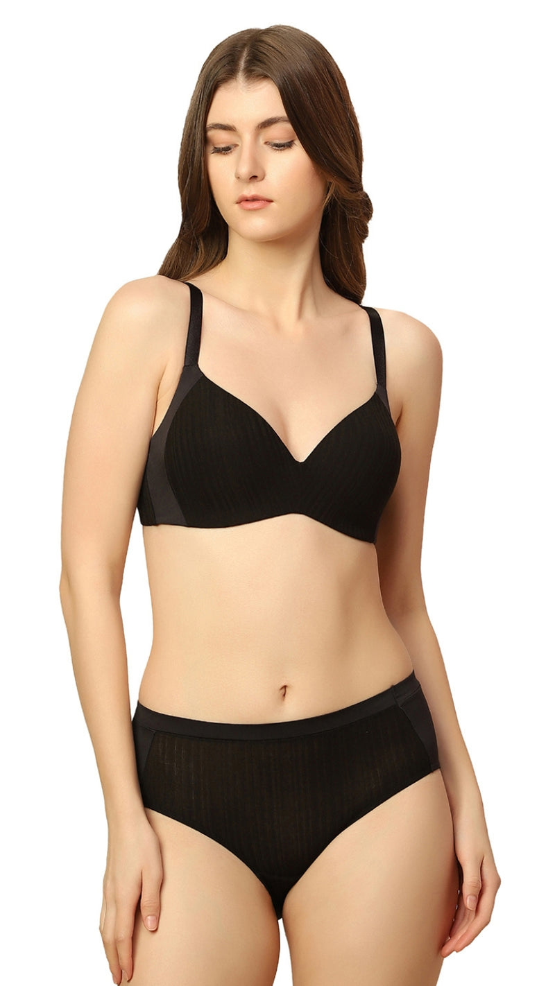 Triumph Black Mid-Rise Hipster Brief
