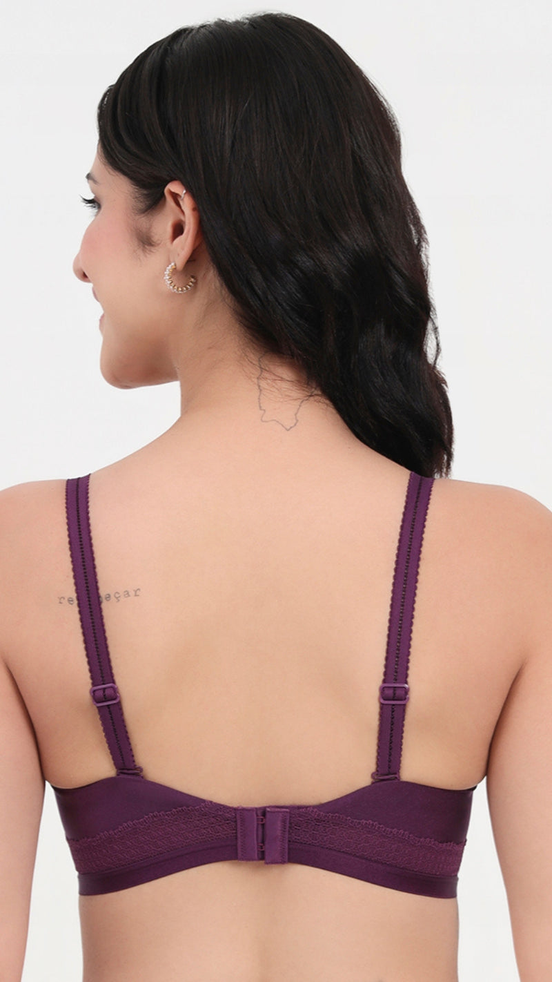 Triumph Purple Padded Wired Seamless Silhoutte T-shirt Bra