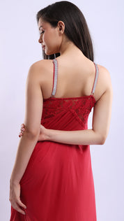 Lace Bodice Soft Fabric Babydoll | Flared Sleepwear
