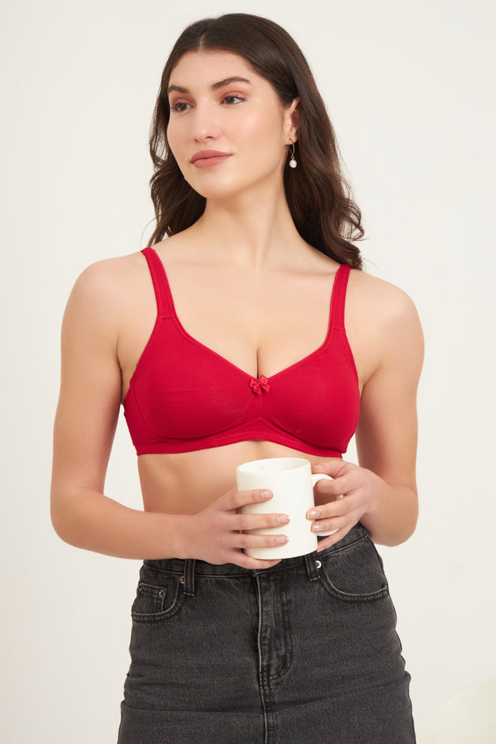 JOCKEY BRA-1250 Wirefree Non Padded Plus Size Super Combed Cotton Elastane Stretch Full Coverage Everyday Bra with Contoured Shaper Panel and Adjustable Straps