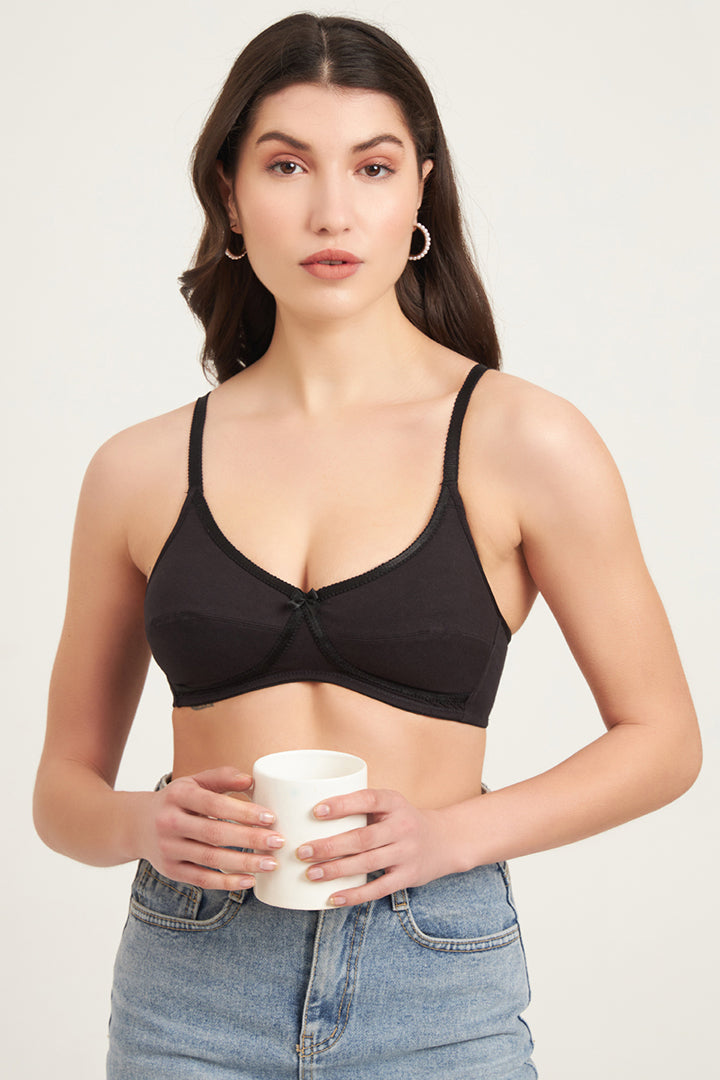 JOCKEY BRA-1242 Wirefree Non Padded Super Combed Cotton Elastane Stretch Medium Coverage Cross Over Everyday Bra