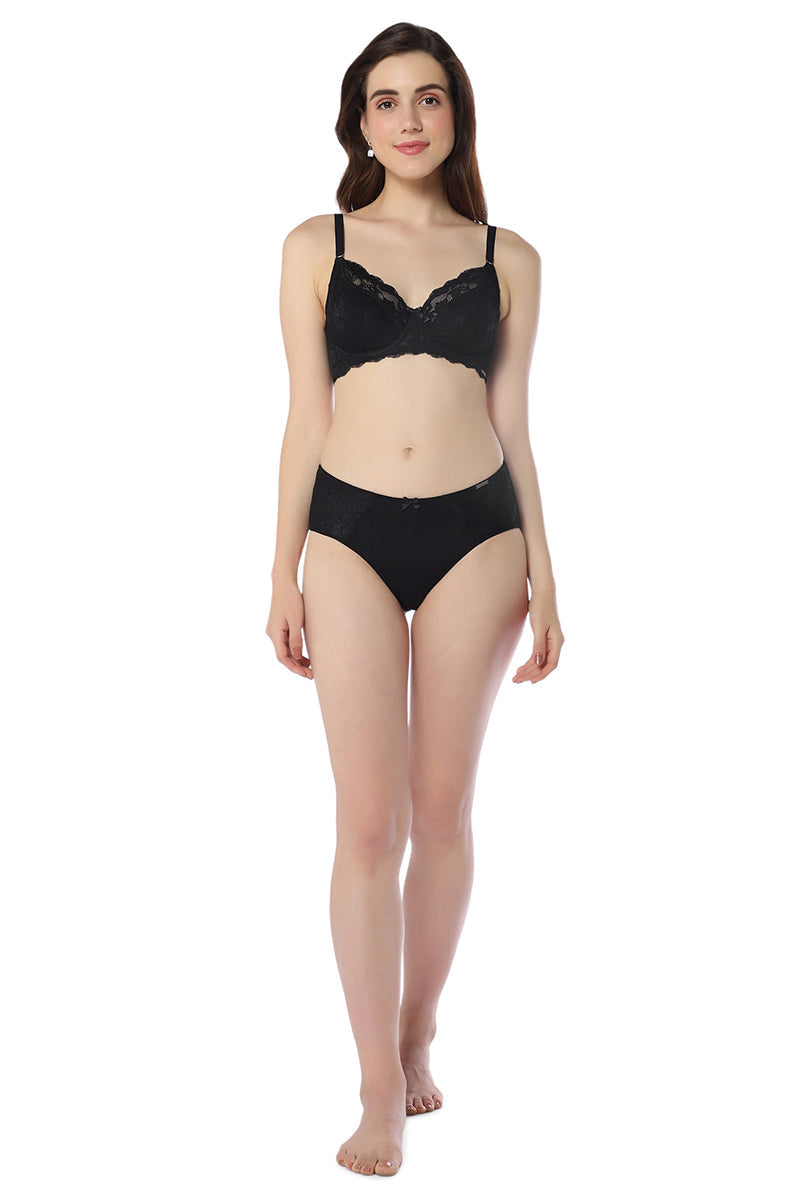 Black AMANTE-PAN101701 Luxe Support Hipster Panty