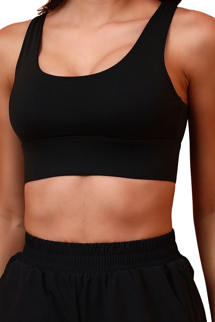 AXTZH Everyday Essential Bra with Wide Straps and Smooth Supportive Fit X0629-BLACK-CP119