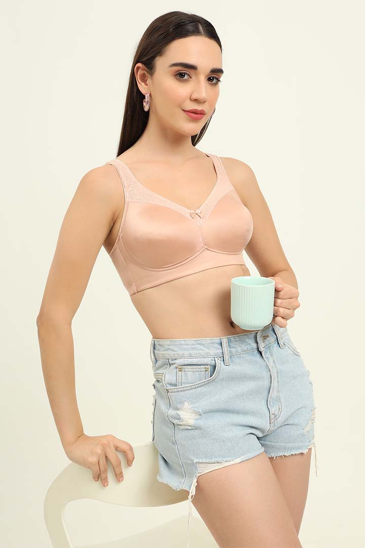 AMANTE BRA -BRA78001 Elegant Support Non-padded & Non-wired Misty Rose Bra