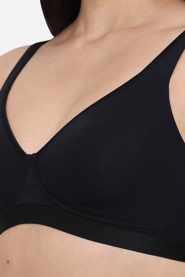 WACOAL BRA-BI03M01 BASICS Essentials2.0 Non-Padded Non-Wired Full Cup Everyday Wear T-shirt Bra - Black