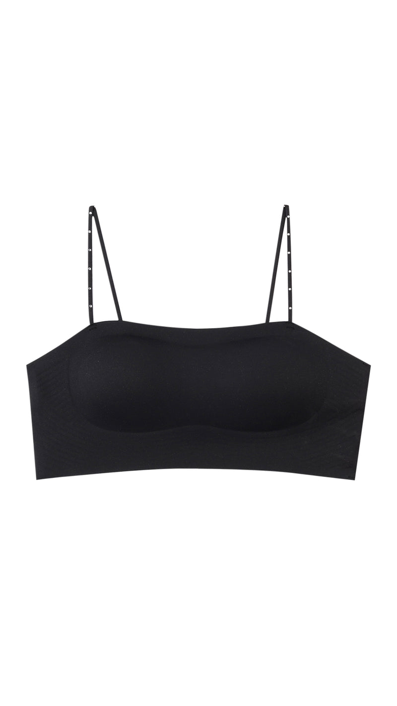Strap detail of Padded Cami Bralette showing adjustable hooks