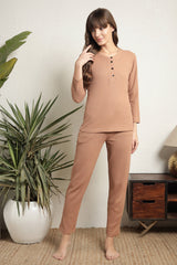 Angels Camel Soft Knit Lounge Set AL003IO