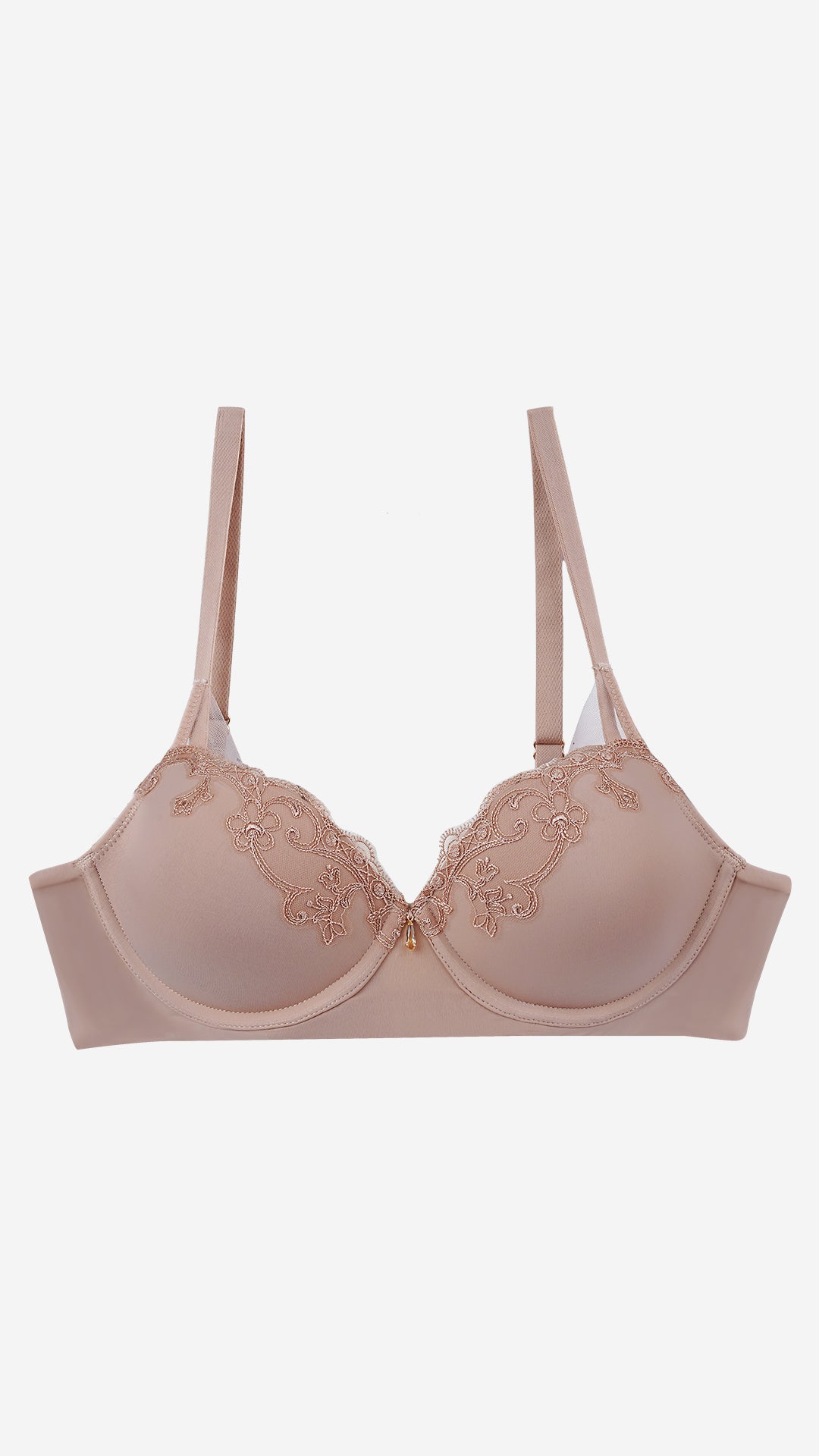 Nude Blush Padded Underwired Lace Bra