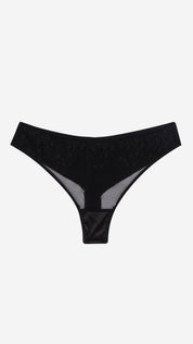 Sheer Net Bikini Panty | Floral Embroidered Mesh Brief
