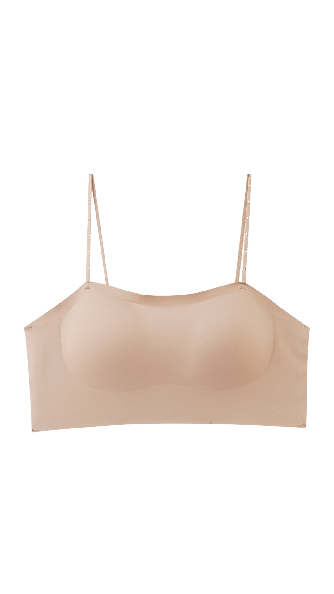 Beige Padded Cami Bralette flat lay, front view