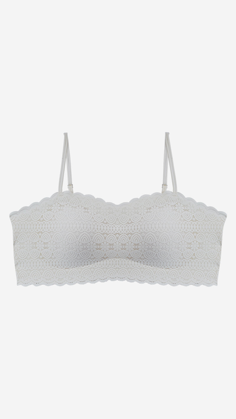 Ivory Lace Padded Bralette, Wire-Free
