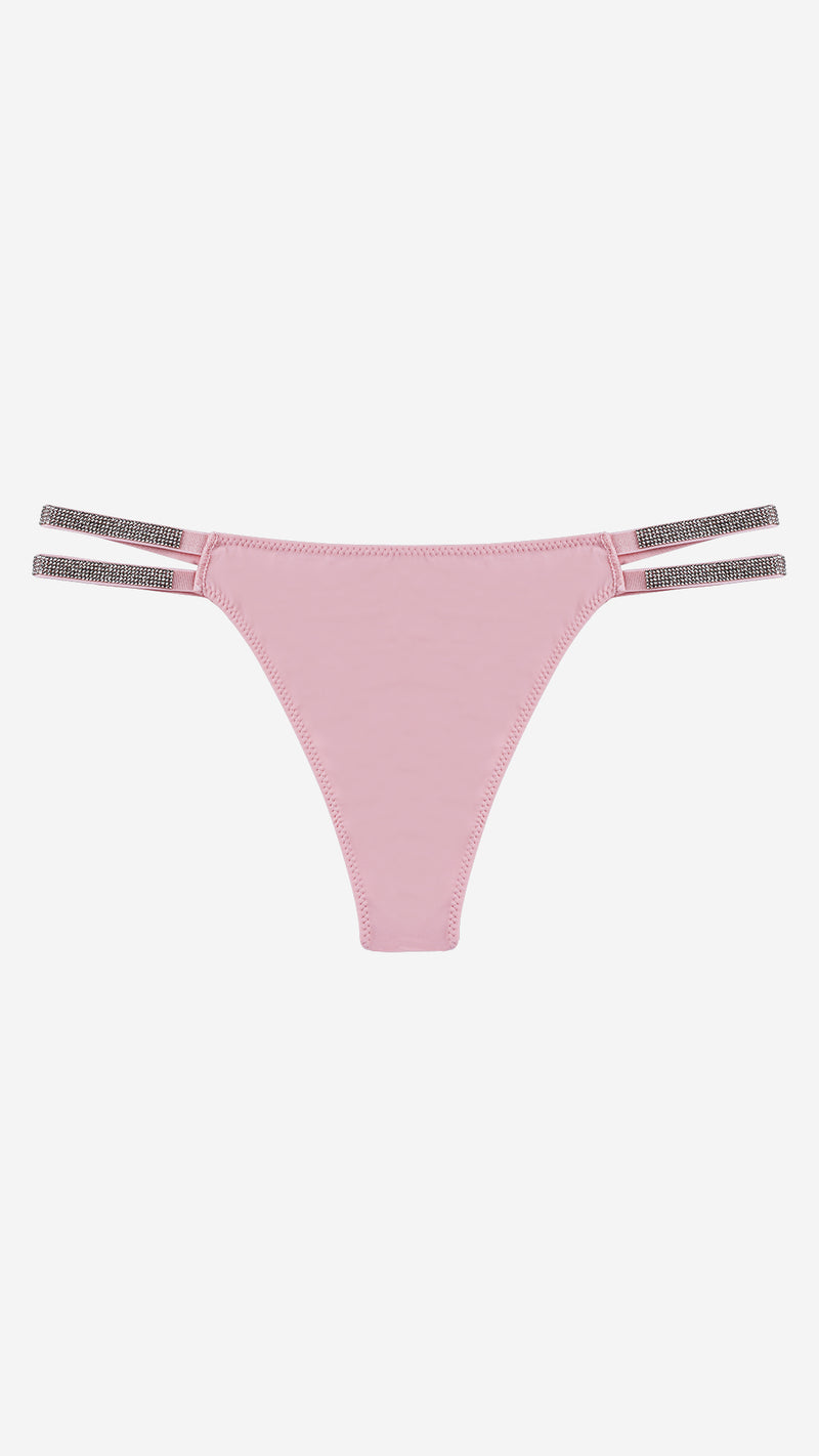 Pink Diamante Strappy Thong
