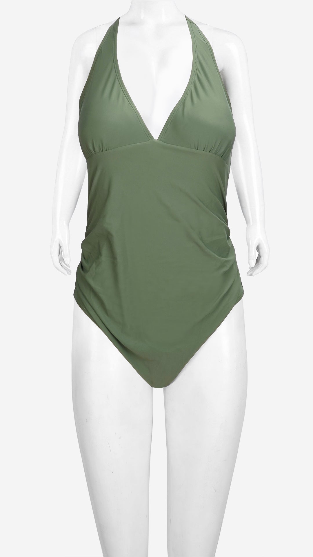 Lightly Padded Halter One-Piece Swimsuit | Ruched Beachwear