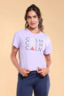 Enamor A311 Lavendra/Calm Graphic Typographic Printed Drop Shoulder Sleeves Relaxed Fit Crop T-shirt
