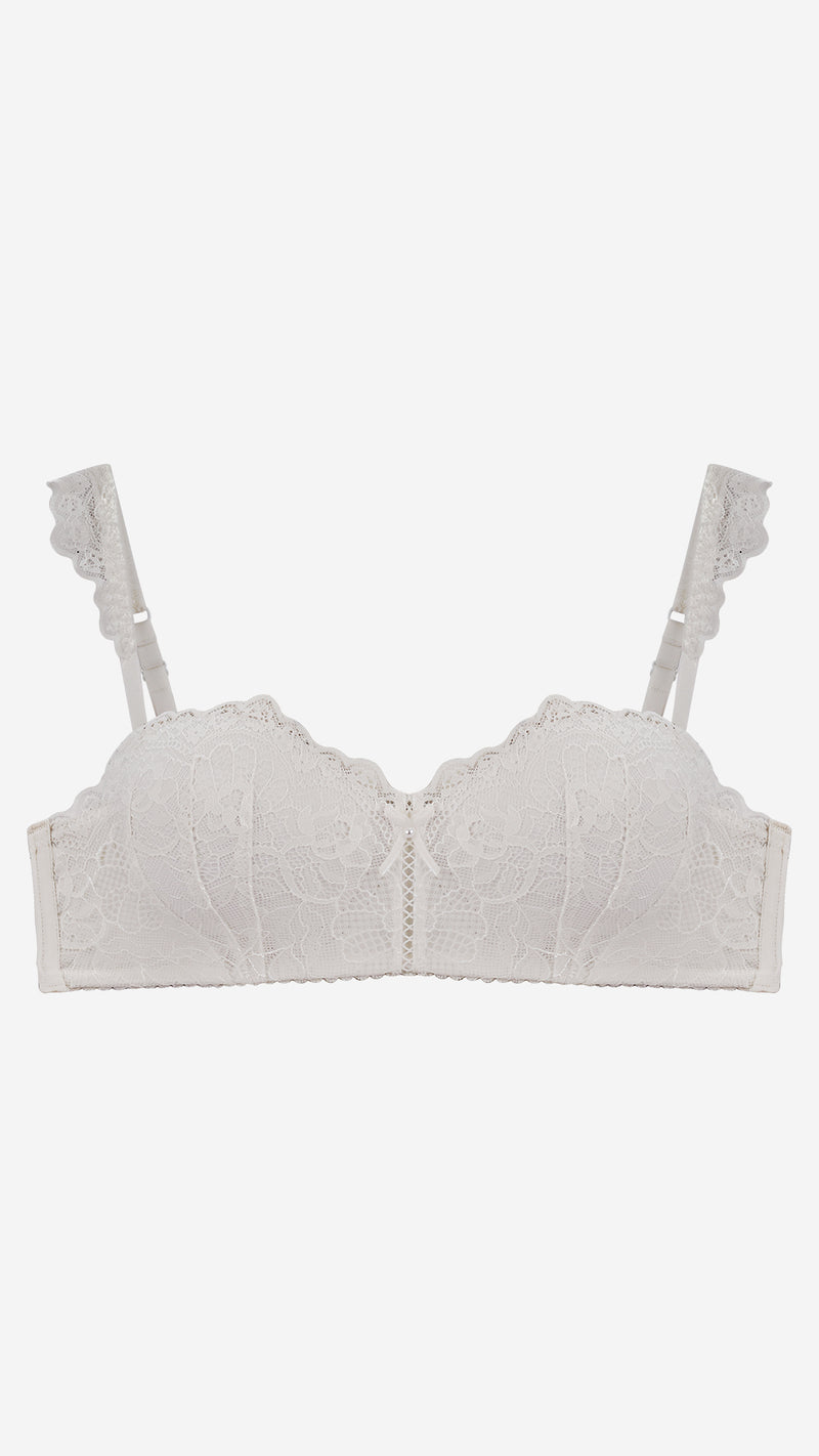 Ivory Lace Push-Up Balconette Wired Bra