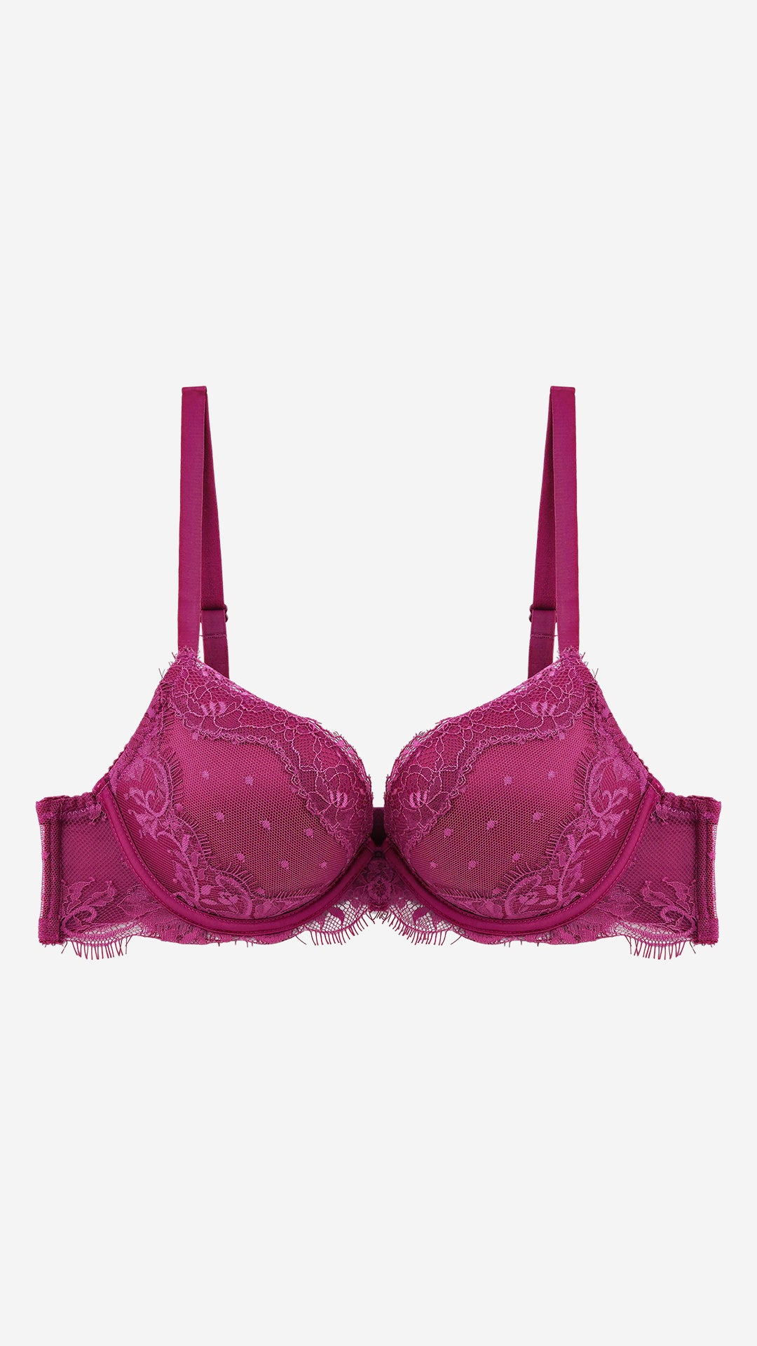 Magenta Lace Push-Up Wired Bra
