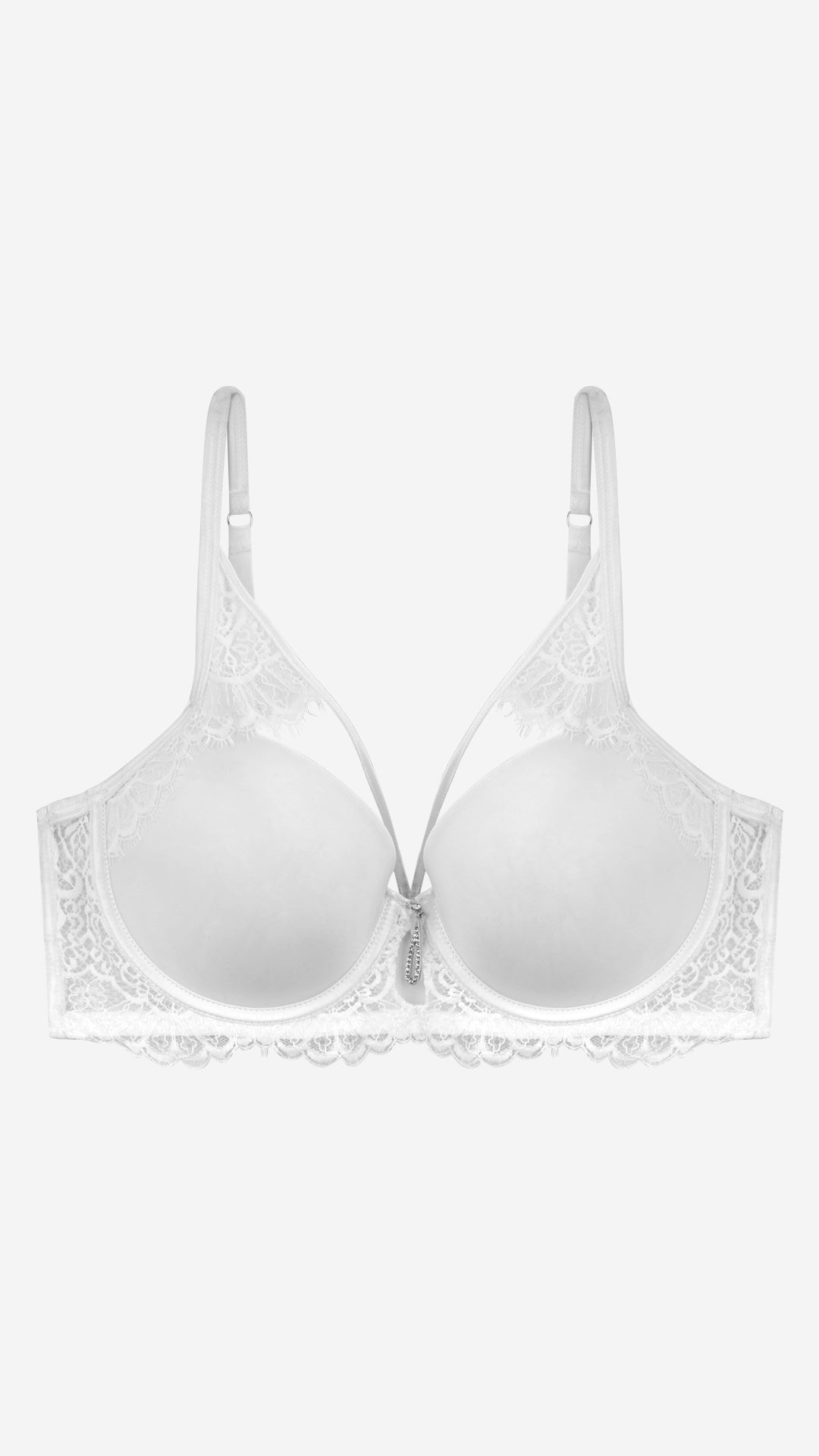 Strappy Lace Padded Wired Bra | Crystal Charm Bridal Fashion Bra