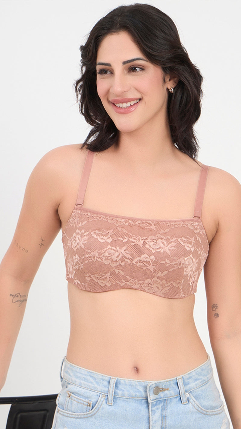 Triumph Skin Lace Bandeau Bra Padded Wired
