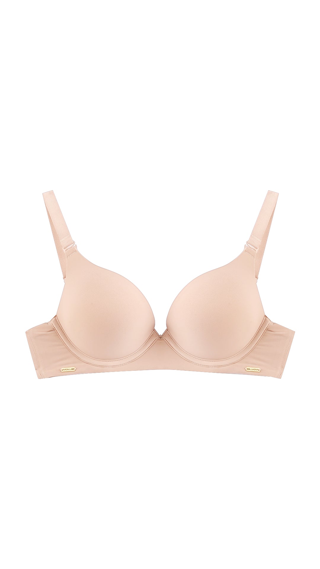 Product shot of wired full coverage T-shirt bra on white background