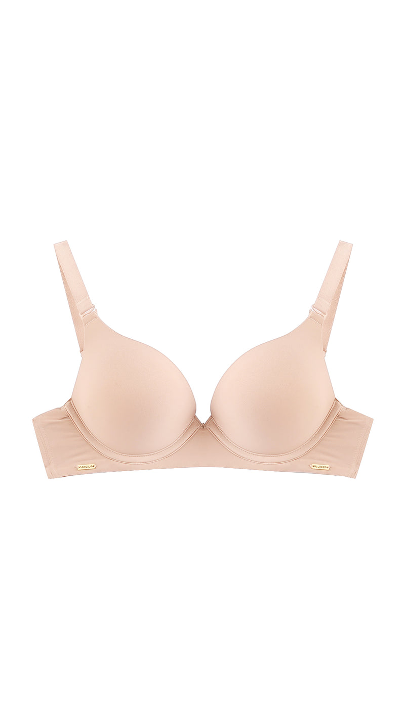 Product shot of wired full coverage T-shirt bra on white background