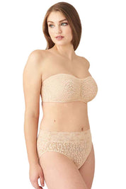 WACOAL BRA-854205 Halo Lace Non Padded Wired Half Cup Bridal Wear Plus Size Strapless Lace Bra