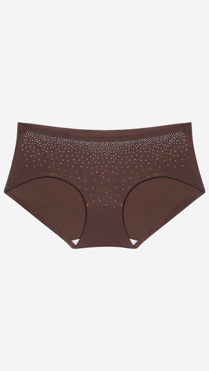 Coffee Diamante Hipster Panty, Classic Coverage