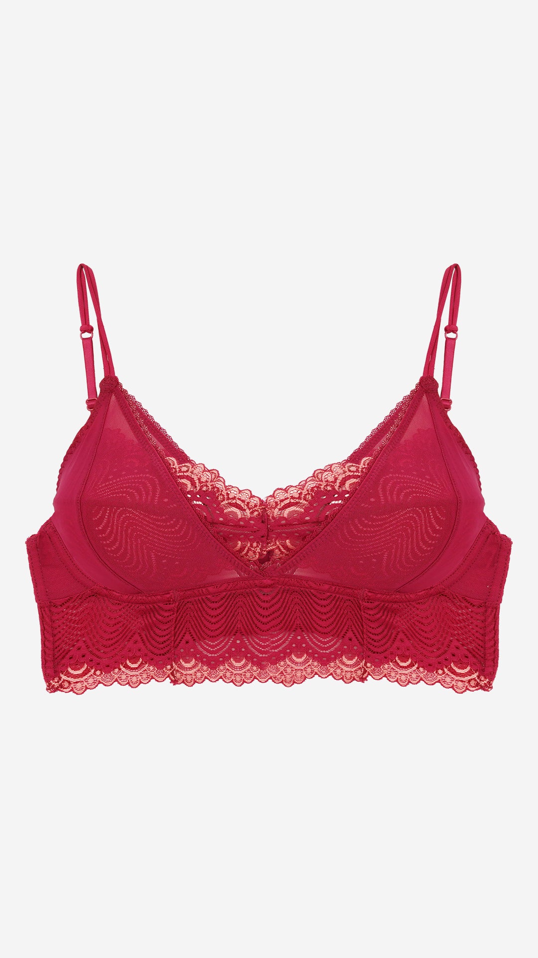 Savvyy Maroon Lace Wired Bra with Side Support