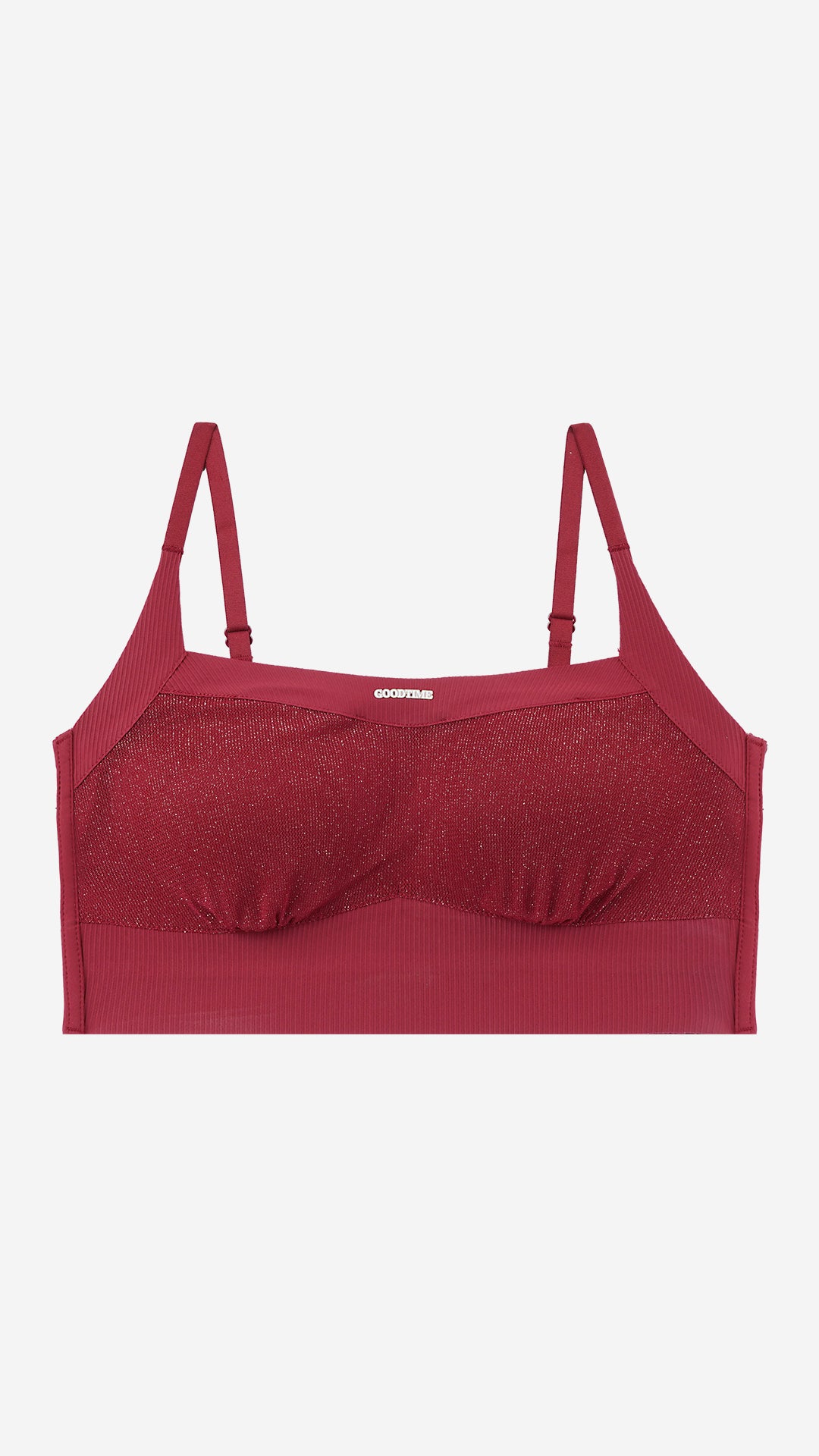 Maroon Ribbed Padded Bralette, Wire-Free