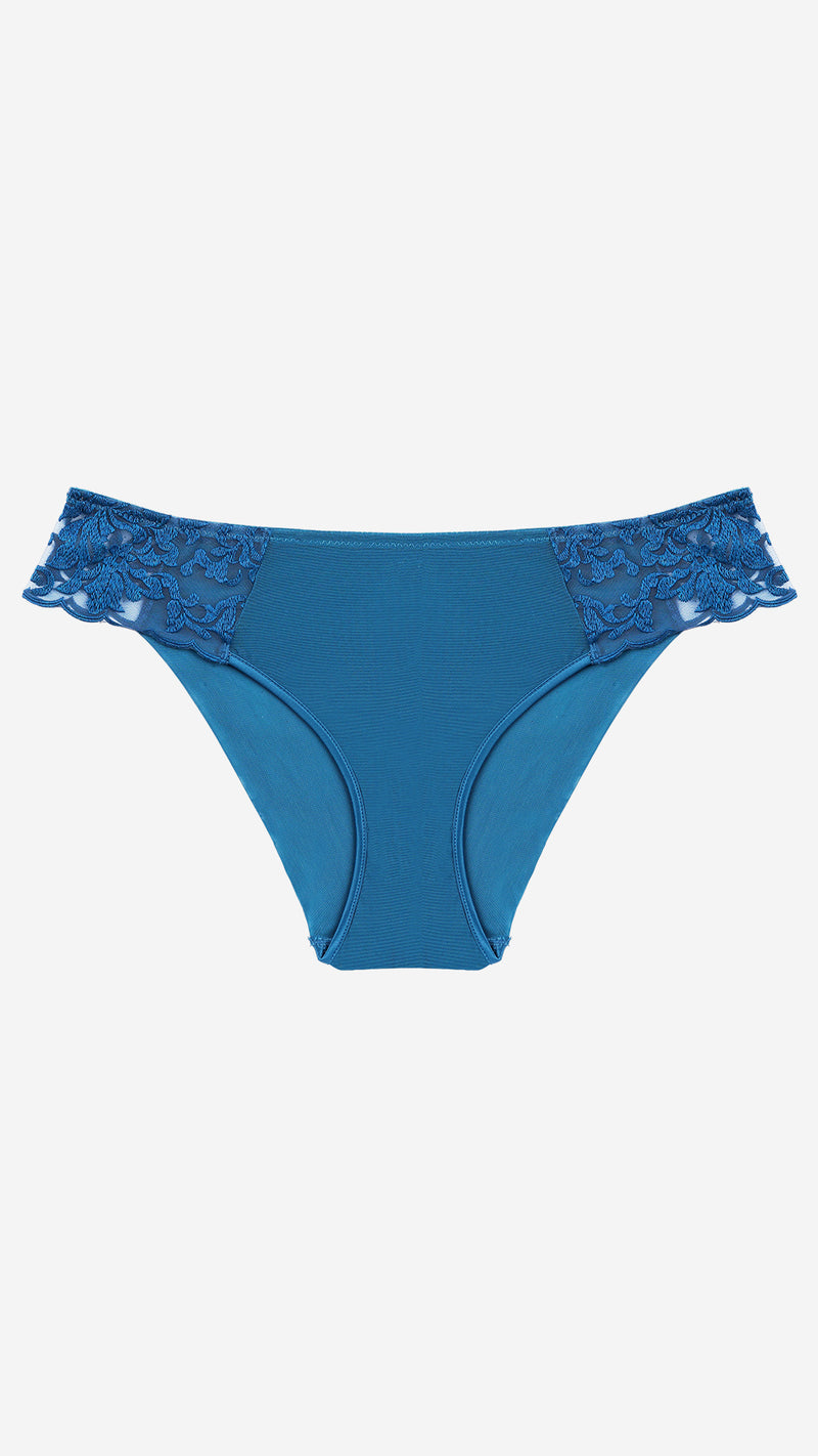 Teal Lace Classic Brief – Sheer Mesh Panty