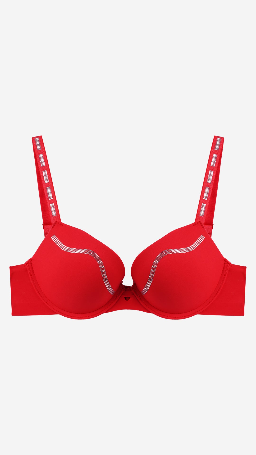 Red Diamante Push-Up Bra – Padded, Wired
