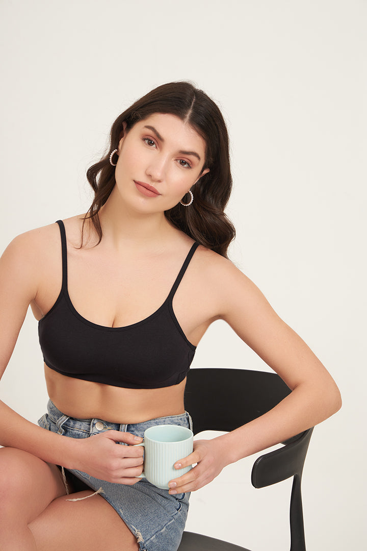 JOCKEY BRA-SS12 Wirefree Non Padded Super Combed Cotton Elastane Stretch Full Coverage Beginners Bra with Adjustable Straps